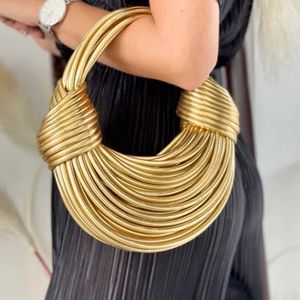 Gold Noodle Clutch/crossbody Bag
